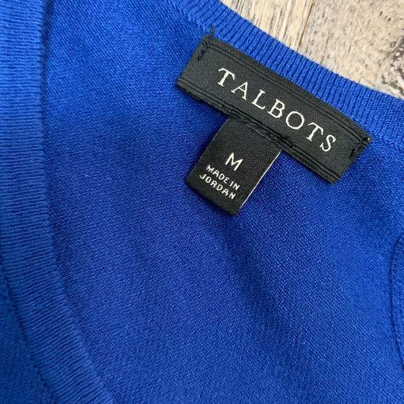 TALBOTS PULLOVER LATTICE DETAIL TIE BACK TOP - Picture 9 of 9